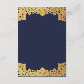 Trouwdetails  Navy Blue Faux Gold  Informatiekaartje (Achterkant)