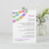 Trouwdetails Papel Picado Enclosure Multicolor Informatiekaartje (Staand voorkant)