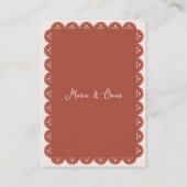 Trouwdetails Papel Picado Terracotta Mexicaans Informatiekaartje (Achterkant)