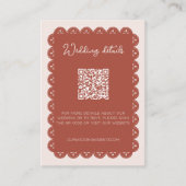 Trouwdetails Papel Picado Terracotta Mexicaans Informatiekaartje (Voorkant)