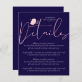 Trouwdetails programma budget in Navy Blauw Rose G (Voorkant / Achterkant)