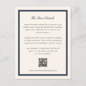 Trouwdetails QR-code in Navy Classic Script Informatiekaartje (Voorkant)