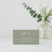 Trouwdetails + QR Code | Sagegroene Minimalist Informatiekaartje (Staand voorkant)