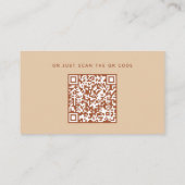 Trouwdetails + QR Code | Warm Perzik Zand Eenvoudi Informatiekaartje (Achterkant)