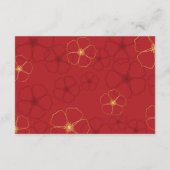 Trouwdetails Rode Gouden Kersenbloesems Informatiekaartje (Achterkant)