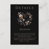 Trouwdetails - Roos gouden bloemen en een hart Informatiekaartje (Voorkant)