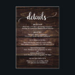 Trouwdetails, rustiek donker houten thema informatiekaartje<br><div class="desc">Dit is het rustieke Dark Wood-thema,  Wedding Details Enclosure Kaart,  waar u uw trouwreceptie,  accommodatiemogelijkheden,  uw trouwwebsite en anderen kunt opnemen. U kunt de kleuren van het lettertype wijzigen en uw huwelijksdetails toevoegen in het bijpassende lettertype / belettering. #TeeshaDerrick</div>