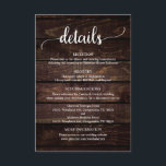 Trouwdetails, rustiek donker houten thema informatiekaartje<br><div class="desc">Dit is het rustieke Dark Wood-thema,  Wedding Details Enclosure Kaart,  waar u uw trouwreceptie,  accommodatiemogelijkheden,  uw trouwwebsite en anderen kunt opnemen. U kunt de kleuren van het lettertype wijzigen en uw huwelijksdetails toevoegen in het bijpassende lettertype / belettering. #TeeshaDerrick</div>