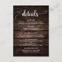 Trouwdetails, rustiek donker houten thema