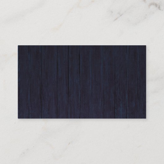 Trouwdetails Rustiek Hout Trouwen Marine Blauw Informatiekaartje (Achterkant)