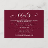 Trouwdetails Spring Lights Script Burgundy Informatiekaartje (Voorkant)