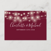 Trouwdetails Spring Lights Script Burgundy Informatiekaartje (Achterkant)