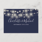 Trouwdetails Spring Lights Script Navy Blue Informatiekaartje (Achterkant)