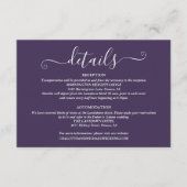 Trouwdetails Spring Lights Script Paars Informatiekaartje (Voorkant)