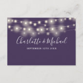 Trouwdetails Spring Lights Script Paars Informatiekaartje (Achterkant)