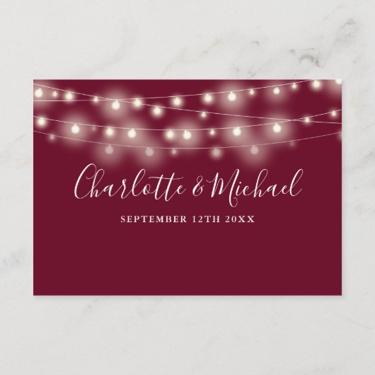 Trouwdetails Spring Lights Script Roze Informatiekaartje (Achterkant)