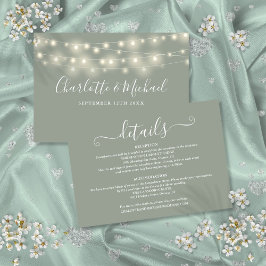 Trouwdetails Spring Lights Script Sage Groen Informatiekaartje