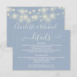 Trouwdetails Spring Lights Script Stofblauw Informatiekaartje