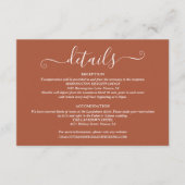 Trouwdetails Spring Lights Script Terracotta Informatiekaartje (Voorkant)