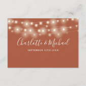 Trouwdetails Spring Lights Script Terracotta Informatiekaartje (Achterkant)