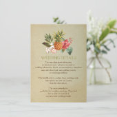 trouwdetails tropische ananas strand invoegen informatiekaartje (Staand voorkant)