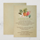 trouwdetails tropische ananas strand invoegen informatiekaartje (Voorkant / Achterkant)