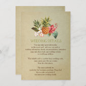 trouwdetails tropische ananas strand invoeging informatiekaartje (Voorkant / Achterkant)