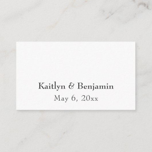 Trouwdetails Typografie behuizing Kaarten (Achterkant)