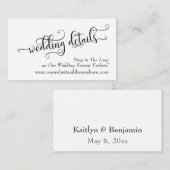 Trouwdetails Typografie behuizing Kaarten (Voorkant / Achterkant)