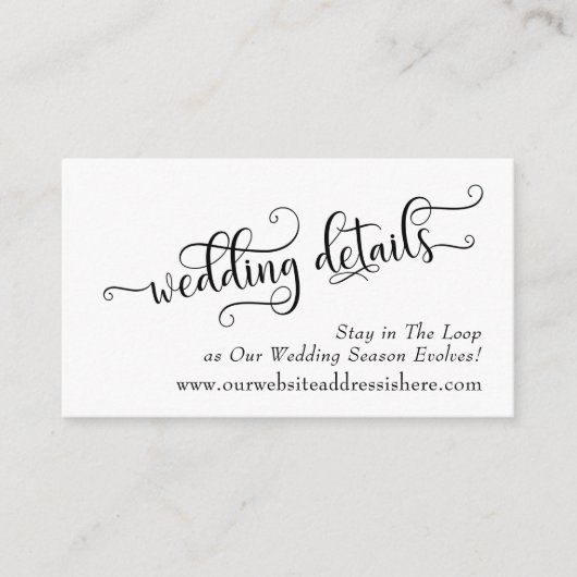 Trouwdetails Typografie behuizing Kaarten (Voorkant)