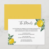 Trouwdetails van citroenen insteekkaart informatiekaartje (Voorkant / Achterkant)