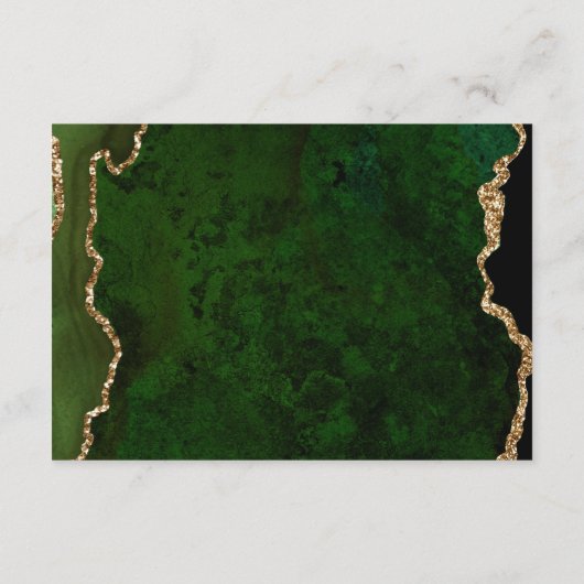 Trouwdetails van goudgroene agaat informatiekaartje (Achterkant)