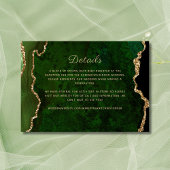 Trouwdetails van goudgroene agaat informatiekaartje