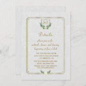 Trouwdetails van Royal Gold Crest Luchige Groen Kaart (Voorkant / Achterkant)