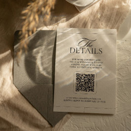 Trouwdetails Vintage Label QR-code & Website Informatiekaartje