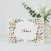 Trouwdetails | Waterverf Rozen Kaart (Staand voorkant)