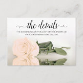 Trouwdetails Website met reflecterende perzikroos Informatiekaartje (Voorkant)