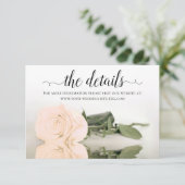 Trouwdetails Website met reflecterende perzikroos Informatiekaartje (Staand voorkant)