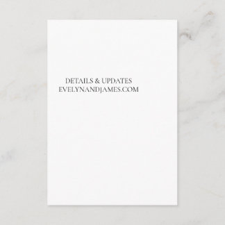 Trouwdetailskaart met grote letters olijf botanisc informatiekaartje