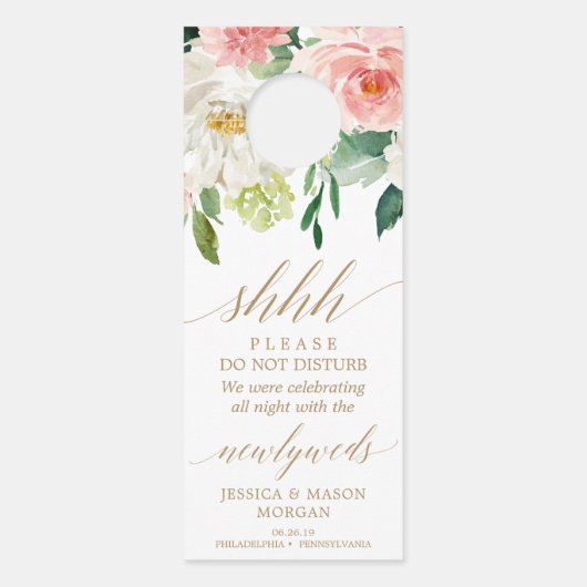 Trouwdeurhanger - Niet storen - Blush Deurhanger (Voorkant)