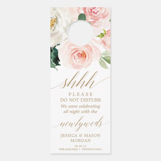 Trouwdeurhanger - Niet storen - Blush Deurhanger (Voorkant)