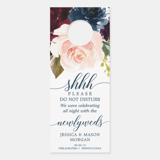 Trouwdeurhanger - Niet storen - Bourgogne Deurhanger (Voorkant)