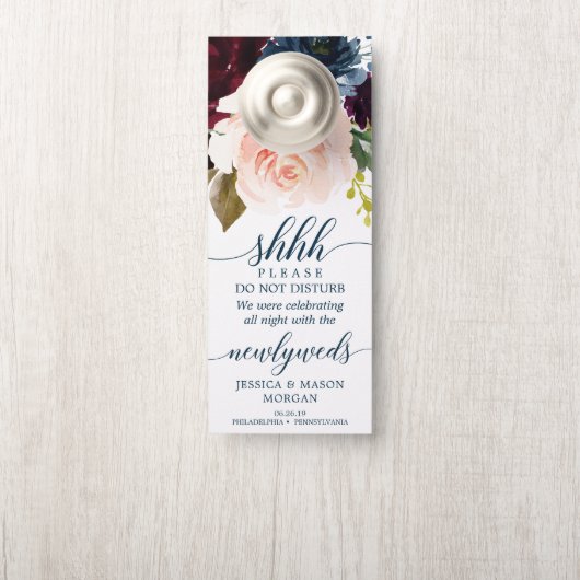 Trouwdeurhanger - Niet storen - Bourgogne Deurhanger (Op knop)