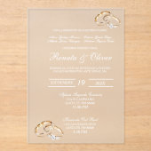 Trouwdiamanten ring acryl acryl uitnodigingen (Voorkant)