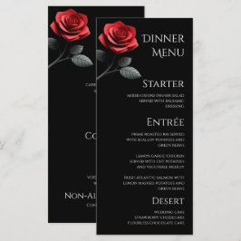 Trouwdiner en Bar Menu-Single Red Rose Menu