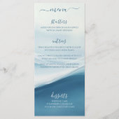 Trouwdiner- en barmenu Serene Blue Beach   Menu (Voorkant)