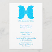 Trouwdiner Menu Blue Angel Wings Heart Design (Achterkant)