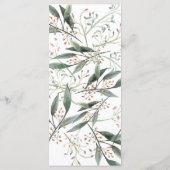 Trouwdiner menu groen blad goud lijst elegant (Achterkant)