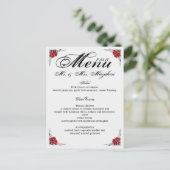 Trouwdiner Menu Met dank u Opmerking op de achterk (Staand voorkant)