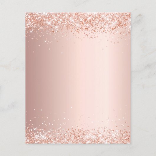 Trouwdiner menu roos gouden blush (Achterkant)